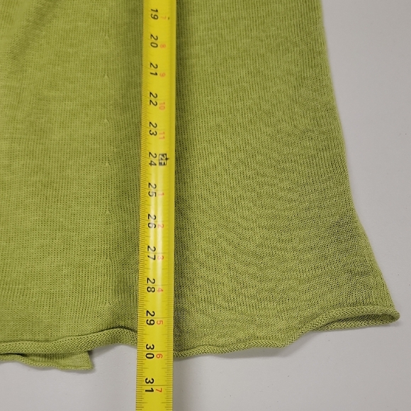 Eileen Fisher Chartruese Green Knit Linen Sweater - Picture 13 of 15